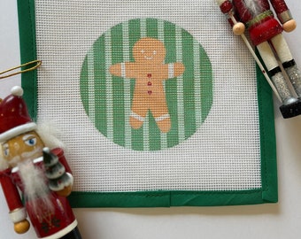 Gingerbread Man Needlepoint Canvas