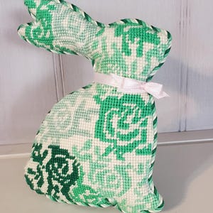 Floral Easter Bunny Needlepoint Canvas