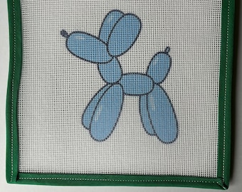 Blue Balloon Dog Needlepoint Canvas