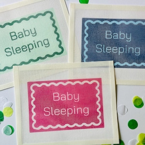 Pink Baby Girl Sleeping Door Hanger Needlepoint Canvas