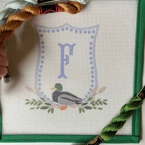 Customizable Duck Door Hanger Needlepoint Canvas