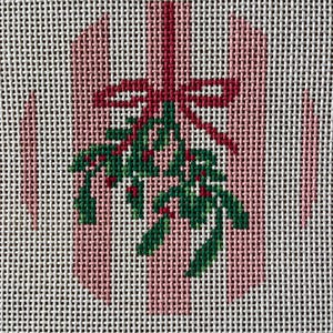 Hand painted Mistletoe  Needlepoint Canvas