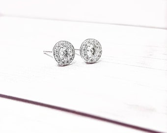 Diamond Cluster Stud Earrings