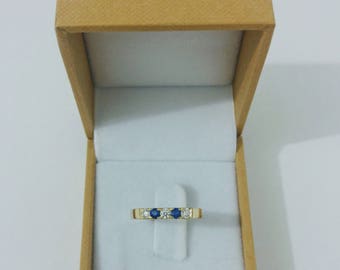 Sapphire and Diamond Wedding Band | September Birthstone Ring