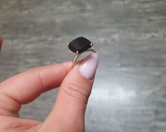 Black Onyx Engagement Ring