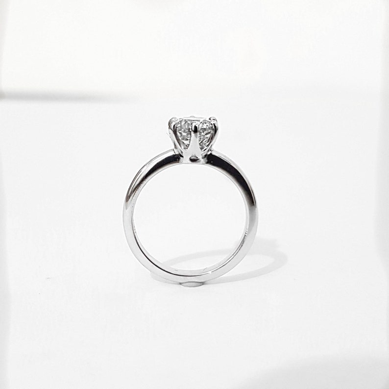 6 Prong Round Solitaire Diamond Engagement Ring Conflict Free Diamond image 3