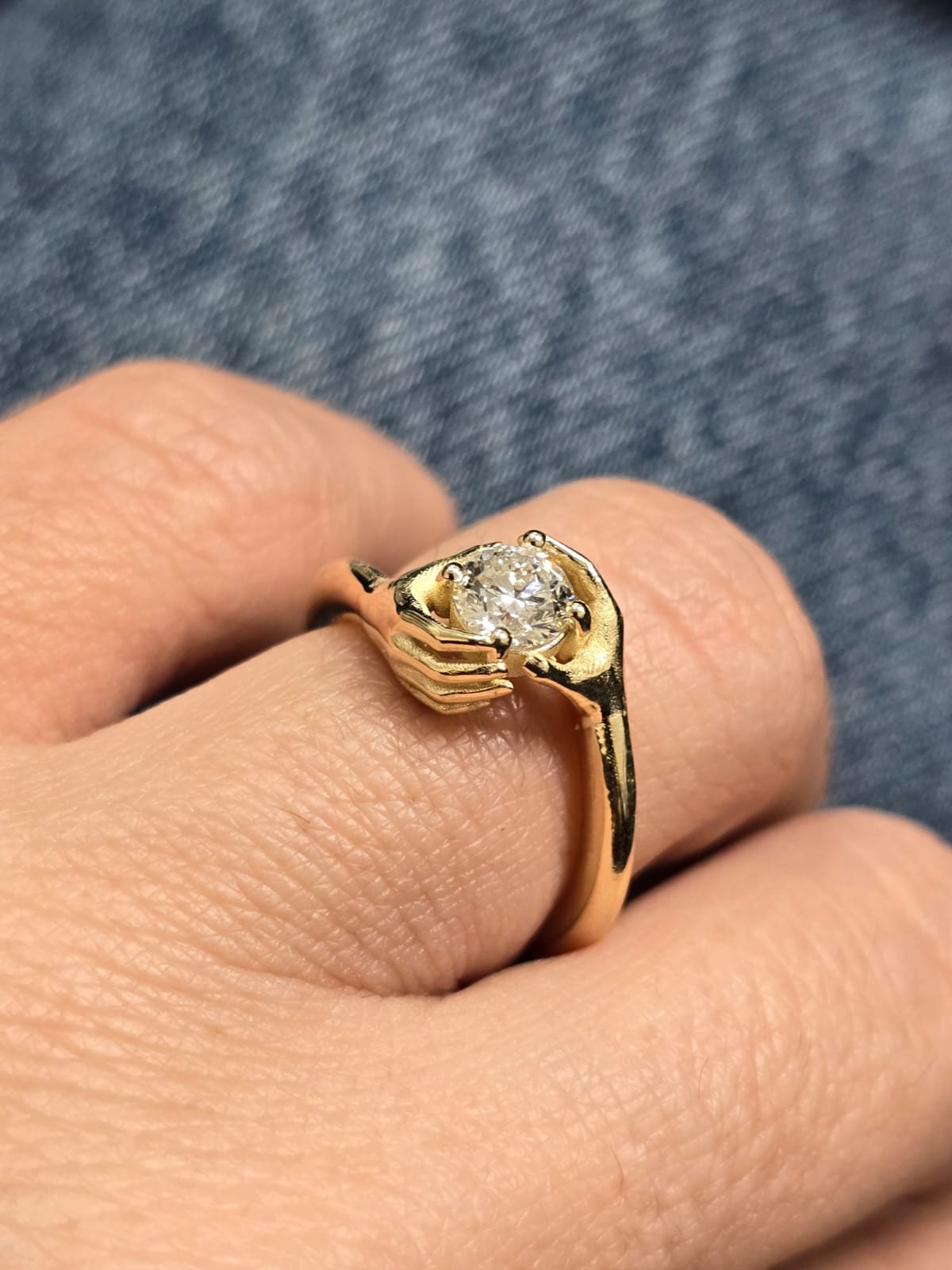 Hands Holding Diamond Engagement Ring Fingers Diamond Ring Love Hugging Ring Hugging Hands Couple Ring Open Hug Ring Couple Hands Ring