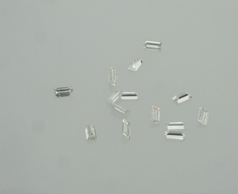 White Natural Loose Baguette Cut Diamonds 3x1.5mm 0.06ct. Great set for a layout ring or bracelet. image 3