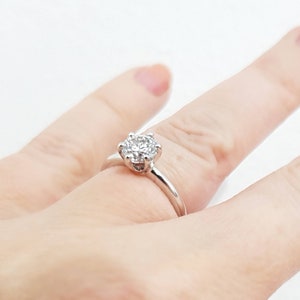 6 Prong Round Solitaire Diamond Engagement Ring Conflict Free Diamond image 6