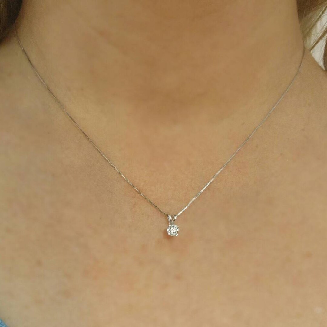 Diamond Necklace Diamond Pendant Etsy