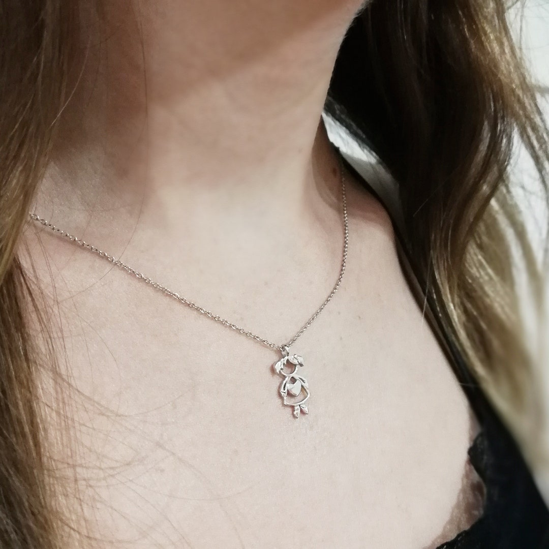 Girl Necklace 14K Gold Etsy