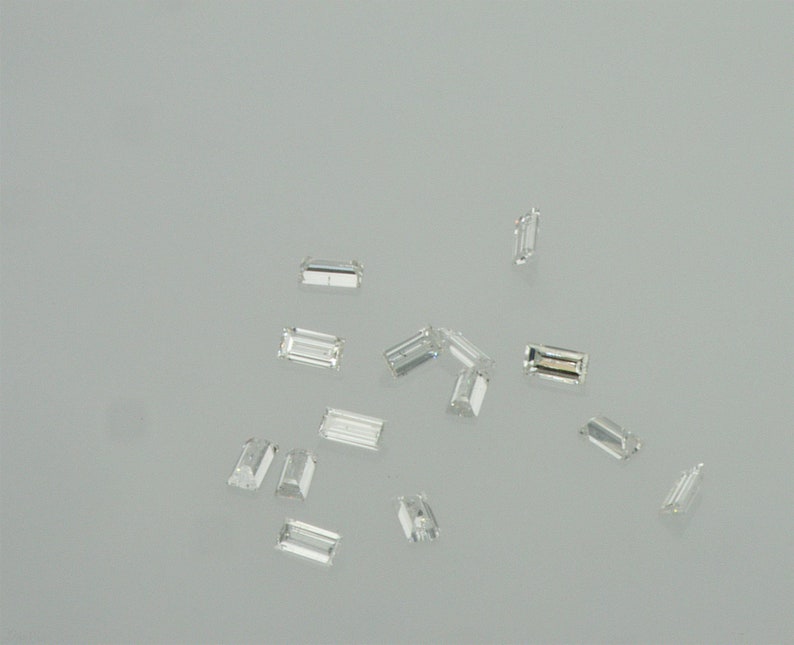 White Natural Loose Baguette Cut Diamonds 3x1.5mm 0.06ct. Great set for a layout ring or bracelet. image 2