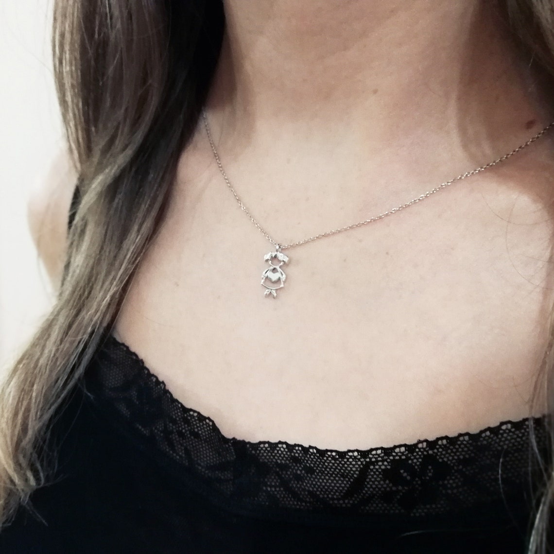 Girl Necklace 14K Gold Etsy