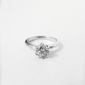 6 Prong Round Solitaire Diamond Engagement Ring Conflict Free Diamond image 2