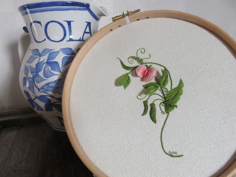 STUMPWORK Embroidery kit Sweet Pea Etsy