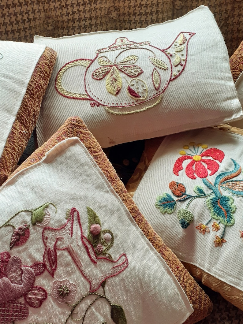 Crewel Work Floral Design Embroidery Kit Etsy