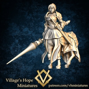 Female Centaur Knight - 28mm dnd miniature - Village&#39;s Hope Miniatures