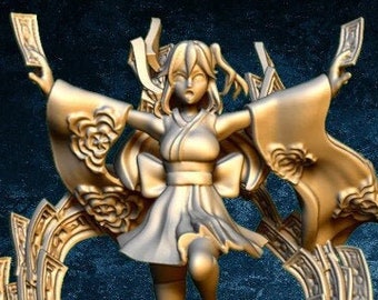 Fantasy Miko 28mm dnd miniature - Village's Hope Miniatures