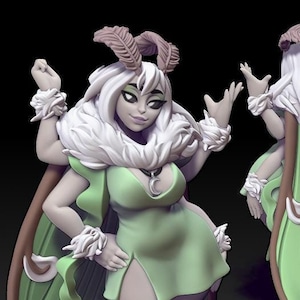 Lunae, the Moth Lady 32mm miniature - Twin Goddess Miniatures