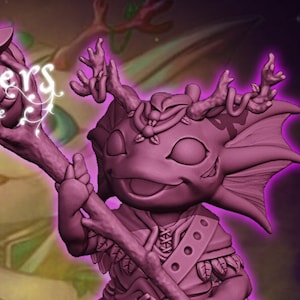Tideseer Axolotl Druid dnd miniature - Velrock Art Miniatures