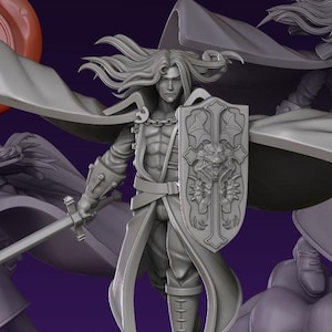 half vampire fighter 32mm dnd miniature - Ethan Savage Studios