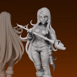 Space Pirate Queen 32mm dnd miniature - Ethan Savage Studios