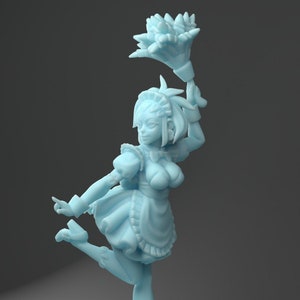 Zombietops the Maid 32mm miniature - Twin Goddess Miniatures