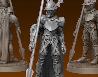 jump lance guy 32mm dnd miniature - Ethan Savage Studios