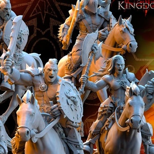 Realms of Mayhem - Mounted Barbarians - Beholder Miniatures