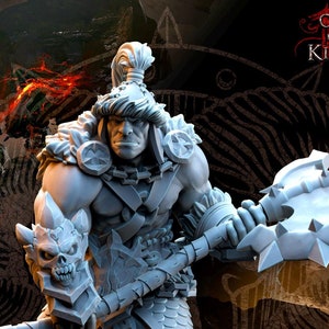 Realms of Mayhem - Astarii, Barbarian Warlord - Beholder Miniatures