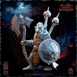 Black Horde Goblins - Mortus, Goblin Warlord - Beholder Miniatures