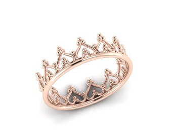14K Gold Crown Ring, Princess crown ring, Queen ring, Princess ring, Gold Crown Ring, Tiara ring, Crown ring