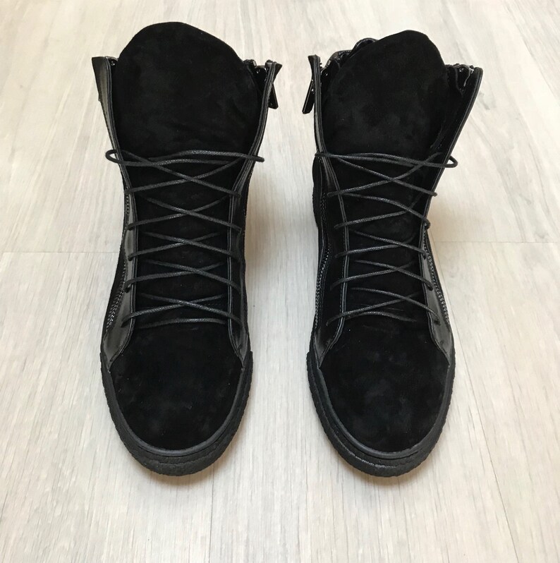 mens high boots black