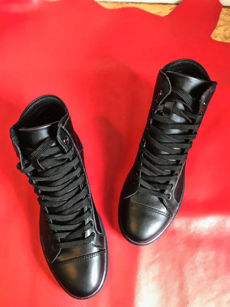 mens leather high tops