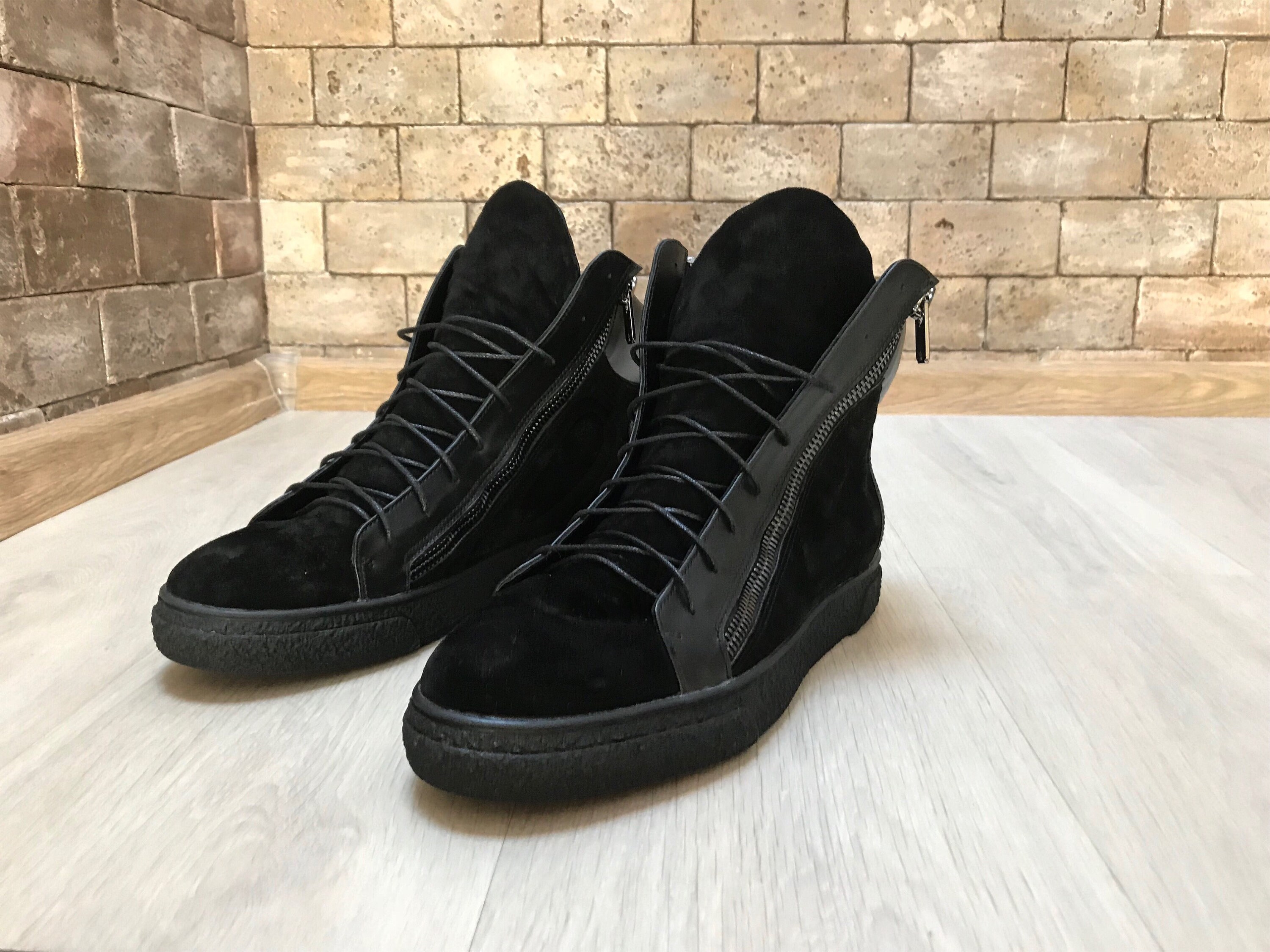mens leather high tops