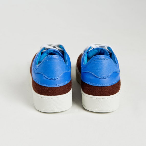 Benutzerdefinierte Gefilzt Flache Keds Gemütlich Schurwolle Braun Einzigartige Filz Turnschuhe Schuhe Designer Komfortabel Frauen Blau gIbvy7Yf6