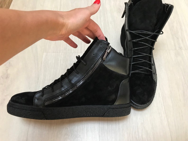 mens high boots black