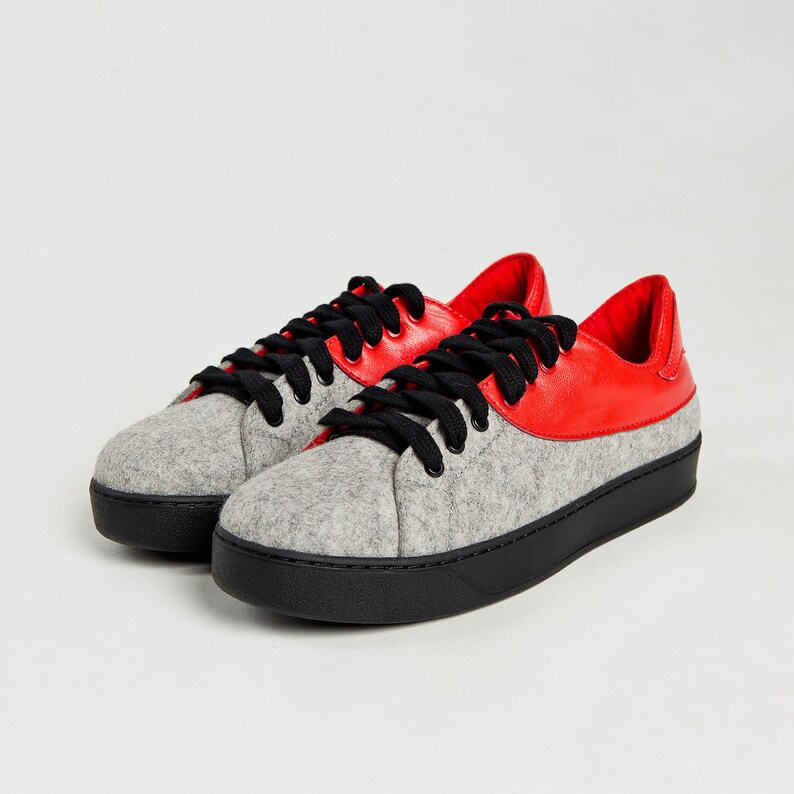 Scandi Femmes Chaussures de sport coude de loisirs Chaussures de sport turn Low Gris