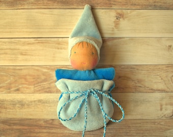 Muñeca Waldorf pequeña en bolsa: Muñeca de bolsillo de recuerdo, regalo del Hada de los Dientes