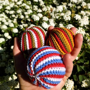Hacky Sack: Wool Hand Knitted Footbag, Juggling Ball Toy