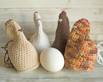 Easter Crochet Chicken cover Wool Knit Easter Eggs Warmer Easter Egg Cozy Cover Easter Waldorf Easter Eggs holder