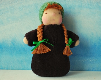 Waldorf Doll Baby Steiner Pocket size Doll Cuddle Doll Rag Doll German Wool stuffed Cotton Doll Waldorf education Eco Toys Ginger Girl Doll