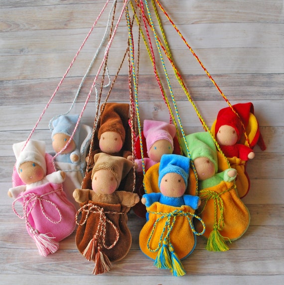Waldorf Baby Dolls in a Pouch Necklace Dolls Waldorf Little - Etsy