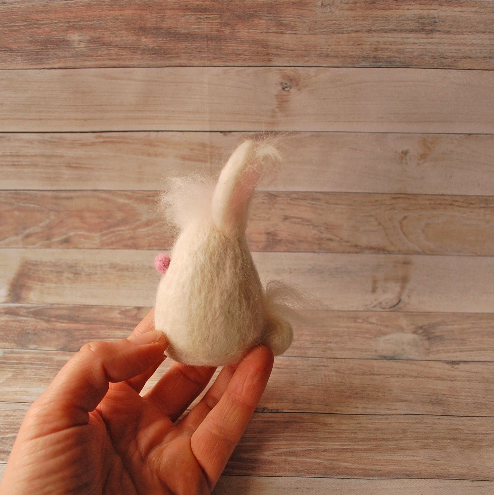 Easter Felted Bunny Egg Needle Felt White Rabbit Hoppy Easter - Etsy