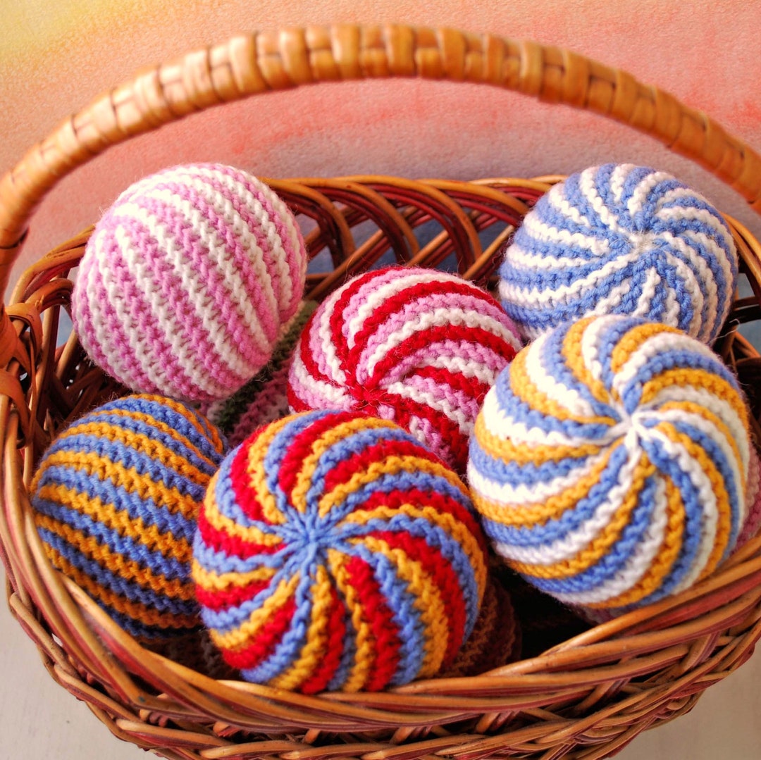 Waldorf Inspired Colorful Balls Wool Rainbow Balls Organic Ball Baby