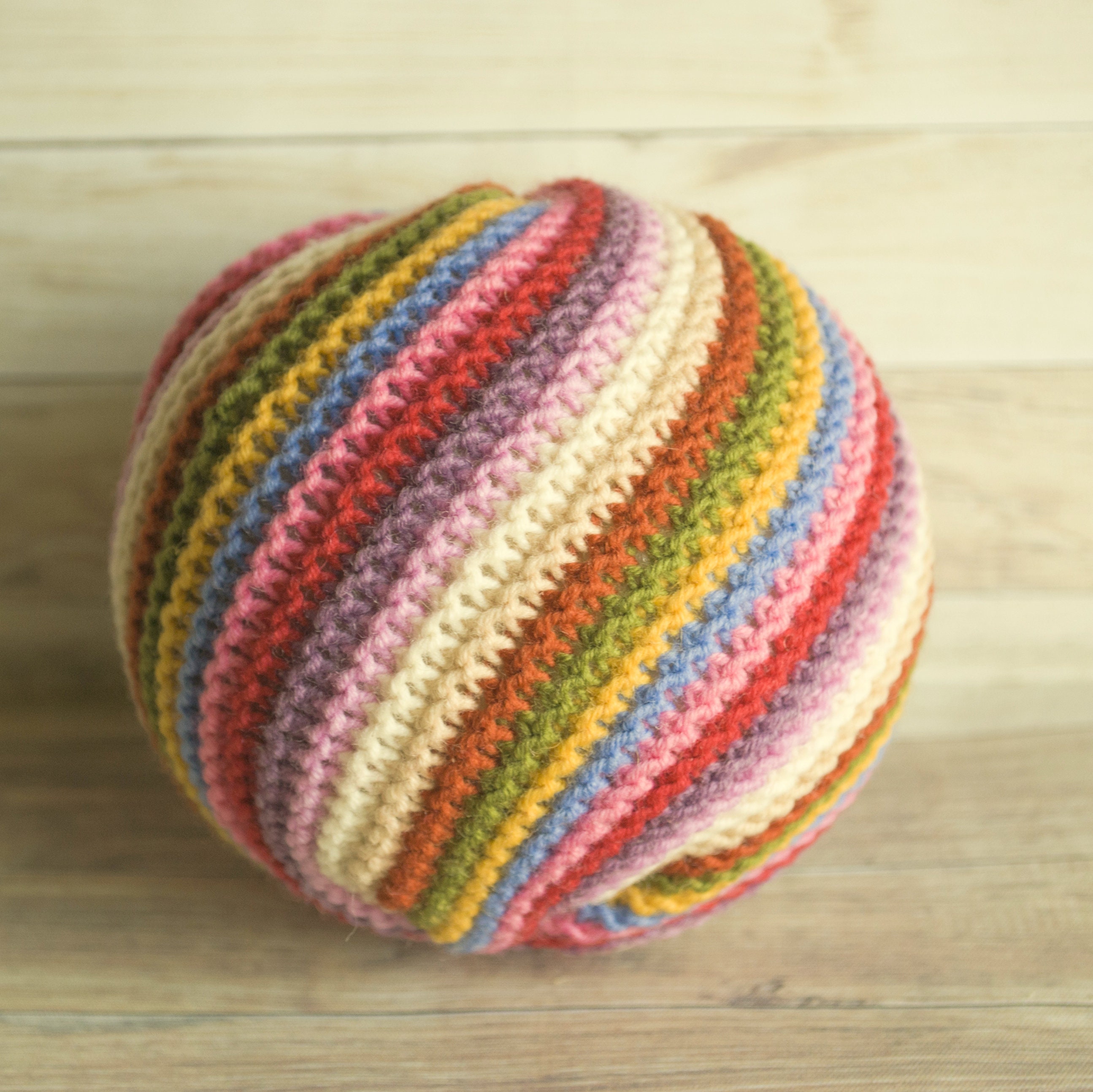 Waldorf Knitted Multicolored Big Ball Wool Knit Varicolored Etsy