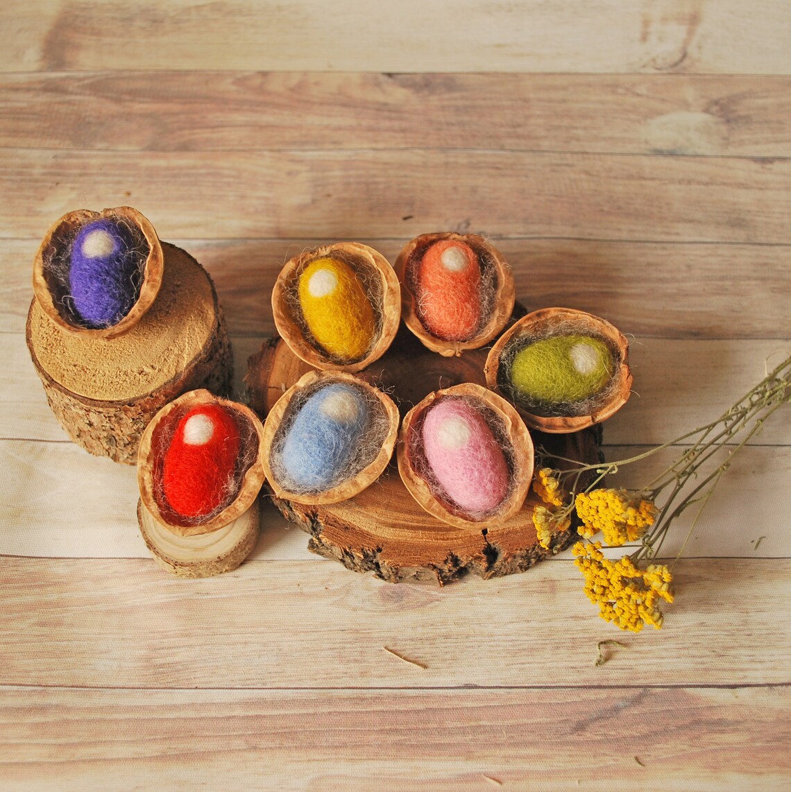 Waldorf Needle Felted Wool Baby Dolls in the Walnut Cribs Tiny Etsy