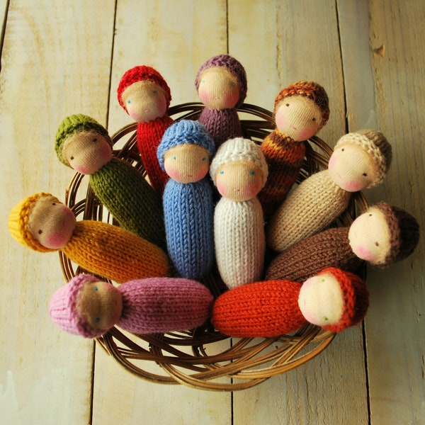 Little Knitted Waldorf Dolls Rainbow dolls Tiny baby dolls Pocket dolls Small size dolls Tooth fairy gift Tooth keepsake Waldorf toys