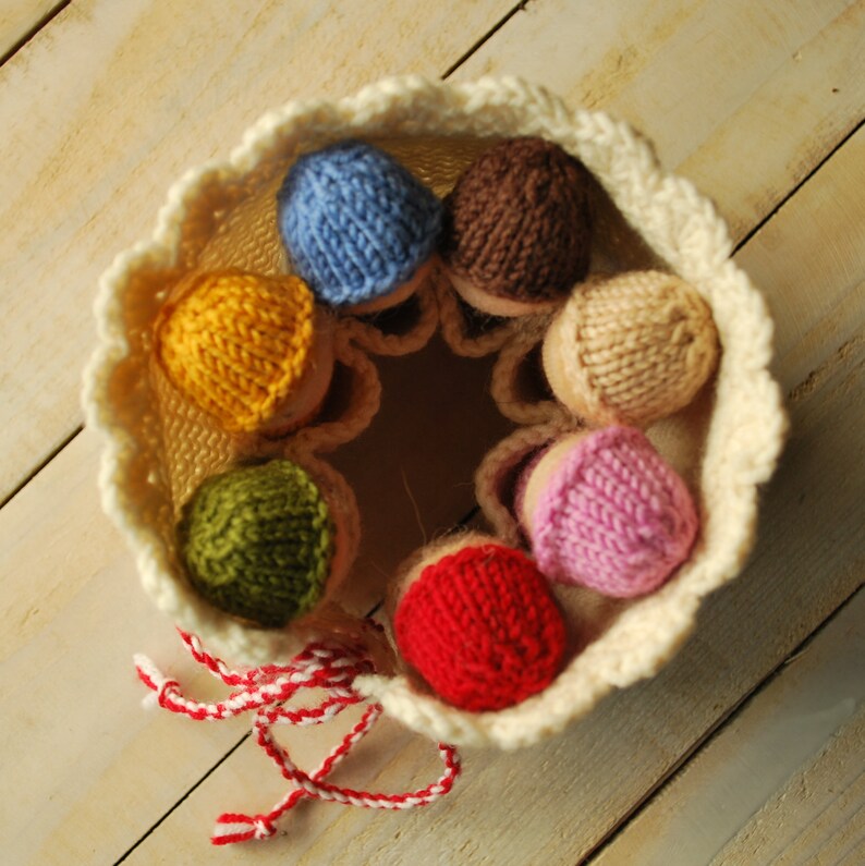 Little knit Waldorf dolls play set Rainbow dolls in roll-up pouch Waldorf Dolls family Wool knit toys Baby dolls Knitted dolls Waldorf toys