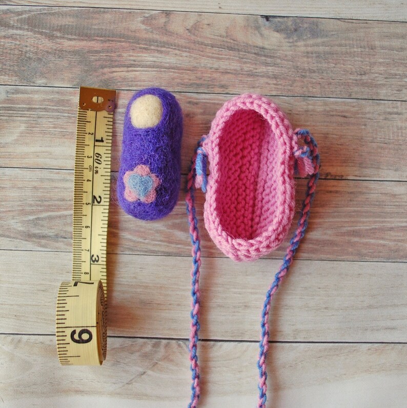 Waldorf Needle Felted Wool Baby Doll Doll in Knitted Crib Etsy